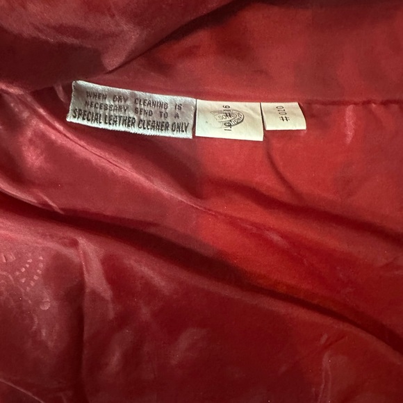 Vintage Red genuine Buttery Leather Global Identity size medium Red Trench Coat - Picture 5 of 6